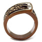TK2770 - Two Tone IP Light Brown (IP Light coffee) Stainless Steel Ring with Top Grade Crystal  in Citrine Yellow-2