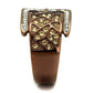 TK2770 - Two Tone IP Light Brown (IP Light coffee) Stainless Steel Ring with Top Grade Crystal  in Citrine Yellow-3