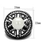 TK2771 - IP Light Black  (IP Gun) Stainless Steel Ring with Synthetic Pearl in White-1