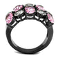 TK2776 - IP Light Black  (IP Gun) Stainless Steel Ring with AAA Grade CZ  in Rose-2
