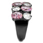 TK2776 - IP Light Black  (IP Gun) Stainless Steel Ring with AAA Grade CZ  in Rose-3