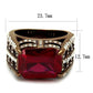 TK2779 - IP Coffee light Stainless Steel Ring with Synthetic Synthetic Glass in Garnet-1