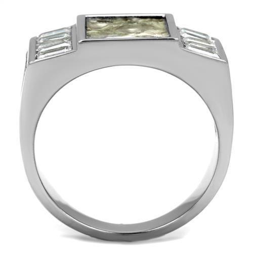 TK2784 - No Plating Stainless Steel Ring with AAA Grade CZ  in Clear-2