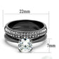 TK2797 - IP Light Black  (IP Gun) Stainless Steel Ring with AAA Grade CZ  in Clear-1