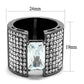 TK2798 - IP Light Black  (IP Gun) Stainless Steel Ring with AAA Grade CZ  in Clear-1