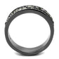 TK2799 - IP Light Black  (IP Gun) Stainless Steel Ring with Top Grade Crystal  in Black Diamond-2