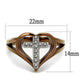 TK2802 - Two Tone IP Light Brown (IP Light coffee) Stainless Steel Ring with Top Grade Crystal  in Clear-1