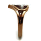 TK2802 - Two Tone IP Light Brown (IP Light coffee) Stainless Steel Ring with Top Grade Crystal  in Clear-3