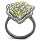 TK2805 - IP Light Black  (IP Gun) Stainless Steel Ring with Top Grade Crystal  in Multi Color-2