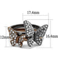 TK2806 - IP Light Black & IP Light coffee Stainless Steel Ring with Top Grade Crystal  in Clear-1
