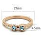 TK2807 - IP Rose Gold(Ion Plating) Stainless Steel Ring with Top Grade Crystal  in Sea Blue-1