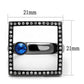 TK2808 - IP Light Black  (IP Gun) Stainless Steel Ring with Top Grade Crystal  in Capri Blue-1