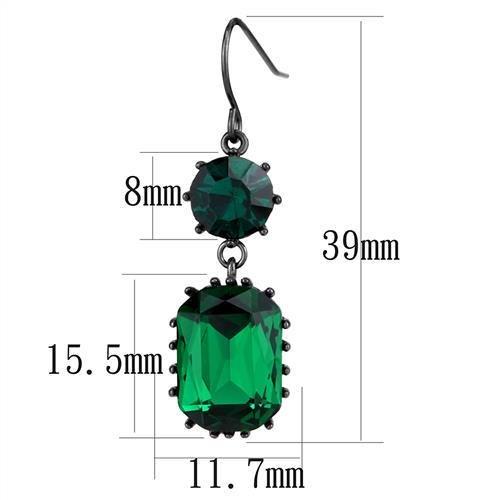 TK2817 - IP Dark Brown (IP coffee) Stainless Steel Earrings with Top Grade Crystal  in Emerald-1