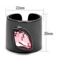 TK2829 - IP Light Black  (IP Gun) Stainless Steel Ring with Top Grade Crystal  in Light Rose-1