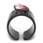 TK2829 - IP Light Black  (IP Gun) Stainless Steel Ring with Top Grade Crystal  in Light Rose-2