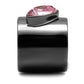TK2829 - IP Light Black  (IP Gun) Stainless Steel Ring with Top Grade Crystal  in Light Rose-3