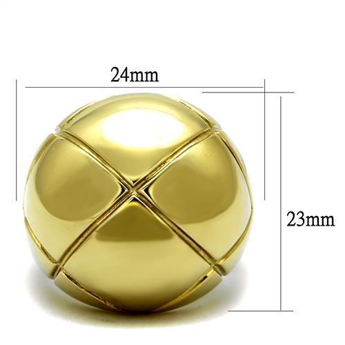 TK2831 - IP Gold(Ion Plating) Stainless Steel Ring with No Stone-1