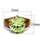 TK2839 - IP Coffee light Stainless Steel Ring with AAA Grade CZ  in Apple Green color-1
