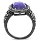 TK2840 - IP Light Black  (IP Gun) Stainless Steel Ring with AAA Grade CZ  in Tanzanite-2