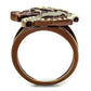 TK2842 - IP Coffee light Stainless Steel Ring with Top Grade Crystal  in Citrine Yellow-2