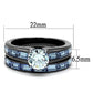 TK2845 - IP Light Black  (IP Gun) Stainless Steel Ring with AAA Grade CZ  in Clear-1
