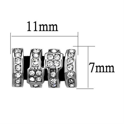 TK2849 - High polished (no plating) Stainless Steel Earrings with Top Grade Crystal  in Clear-1