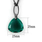 TK2858 - IP Light Black  (IP Gun) Stainless Steel Necklace with Synthetic Synthetic Glass in Blue Zircon-1