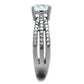 TK2862 - High polished (no plating) Stainless Steel Ring with AAA Grade CZ  in Clear-3