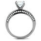 TK2864 - High polished (no plating) Stainless Steel Ring with AAA Grade CZ  in Clear-2