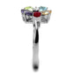 TK2867 - High polished (no plating) Stainless Steel Ring with AAA Grade CZ  in Multi Color-3