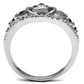 TK2870 - High polished (no plating) Stainless Steel Ring with AAA Grade CZ  in Clear-2