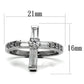 TK2871 - High polished (no plating) Stainless Steel Ring with AAA Grade CZ  in Clear-1
