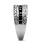 TK2872 - High polished (no plating) Stainless Steel Ring with AAA Grade CZ  in Black Diamond-3