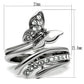 TK2875 - High polished (no plating) Stainless Steel Ring with AAA Grade CZ  in Clear-1