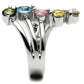 Sigrid Cocktail Ring - Stainless Steel, AAA CZ , Multi Color - TK2876-4