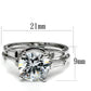 TK2878 - High polished (no plating) Stainless Steel Ring with AAA Grade CZ  in Clear-1