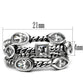 TK2880 - High polished (no plating) Stainless Steel Ring with AAA Grade CZ  in Clear-1