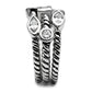 TK2880 - High polished (no plating) Stainless Steel Ring with AAA Grade CZ  in Clear-3