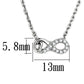 TK2885 - High polished (no plating) Stainless Steel Necklace with AAA Grade CZ  in Clear-1