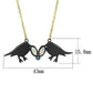 TK2895 - IP Gold+ IP Black (Ion Plating) Stainless Steel Necklace with Semi-Precious Opal in Aurora Borealis (Rainbow Effect)-1