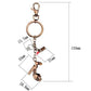 TK2896 - Two Tone IP Light Brown (IP Light coffee) Stainless Steel Key Ring with AAA Grade CZ  in Clear-1