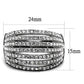 TK2901 - High polished (no plating) Stainless Steel Ring with Top Grade Crystal  in Clear-1