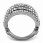 TK2901 - High polished (no plating) Stainless Steel Ring with Top Grade Crystal  in Clear-2
