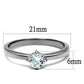 TK2903 - High polished (no plating) Stainless Steel Ring with AAA Grade CZ  in Clear-1