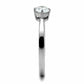 TK2903 - High polished (no plating) Stainless Steel Ring with AAA Grade CZ  in Clear-3