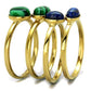 TK2905 - IP Gold(Ion Plating) Stainless Steel Ring with Synthetic MALACHITE in Emerald-3