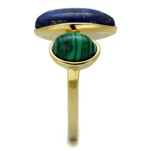 TK2906 - IP Gold(Ion Plating) Stainless Steel Ring with Precious Stone Lapis in Montana-3