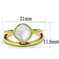 TK2908 - IP Gold(Ion Plating) Stainless Steel Ring with Precious Stone Conch in White-1