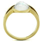 TK2908 - IP Gold(Ion Plating) Stainless Steel Ring with Precious Stone Conch in White-3