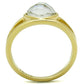 TK2908 - IP Gold(Ion Plating) Stainless Steel Ring with Precious Stone Conch in White-2